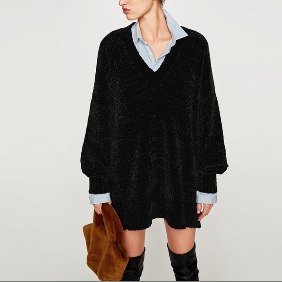 zara chenille sweater